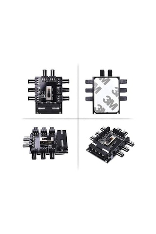 Px-4336 3 Pin Girişli 8 Port 3pinfan Çoklayıcı Kart, Ide Molex Güç Girişli Kasa Fan Splitter, Pc Bilgisayar Soğu Genel