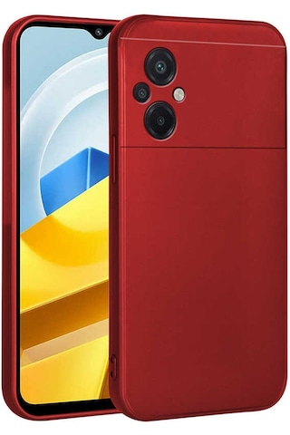 Xiaomi Poco M5 Kılıf Zore Premier Silikon Kapak Kırmızı