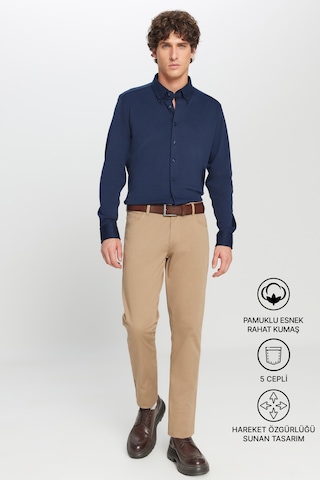 Ac&Co / Altınyıldız Classics Slim Fit Dar Kesim Pamuklu Chino Erkek Pantolon - Camel