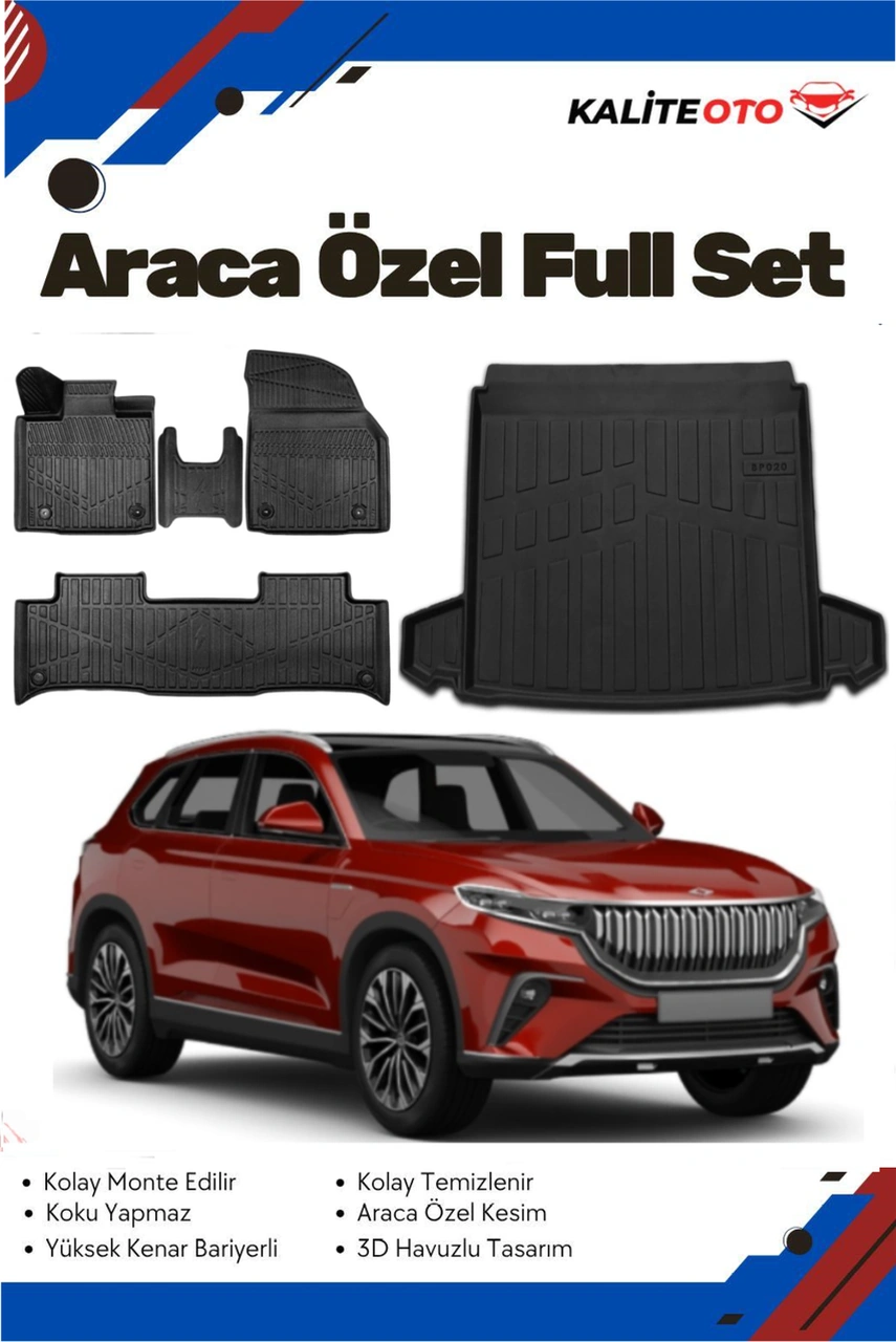 Togg T10x 2024 Model Yumuşak Paspas+bagaj Havuzu Seti