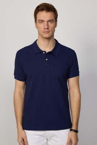 Tudors Erkek Slim Fit Dar Kesim %100 Pamuk Düz Pike Lacivert Polo Yaka Tişört-30526 Lacivert