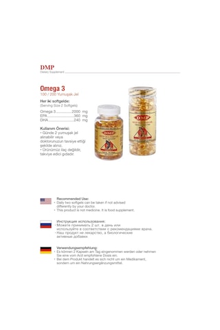 Dmp Omega 3 Balık Yağı 1000 Mg 200 Softgel Hap Kutusu