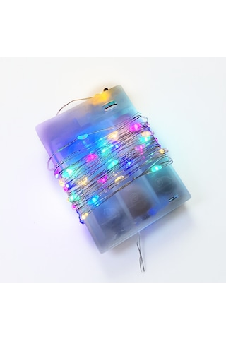 Upway 5 Metre Su Geçirmez 4 Renkli 50 Led Işık - Pilli Dekoratif Aydınlatma