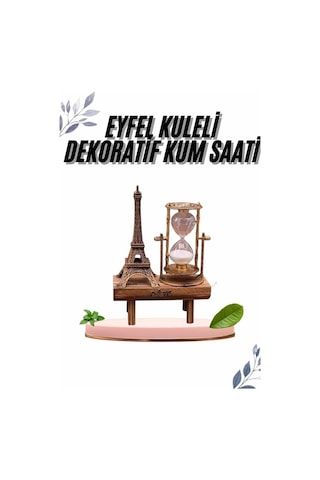 Paris Eyfel Kulesi Hediyelik Eyfel Retro Kum Saati Dekoratif Eşya Renkli
