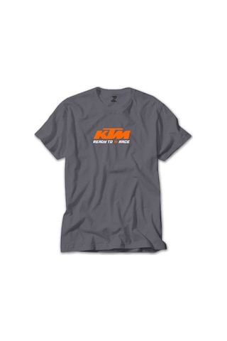 KTM Ready To Race Text Gri Tişört