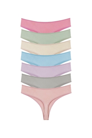 Sensu Kadın Fitilli Brazilian Tanga 7'li Paket Set Model-5 Model5