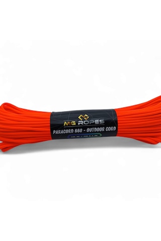 Polyester Paracord İp 4 Mm Neon Turuncu Renk 30 Metre