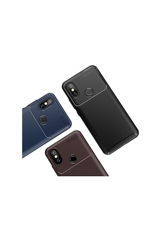 Apsuwa Xiaomi Mi A2 Lite Kılıf Negro Karbon Fiber Silikon