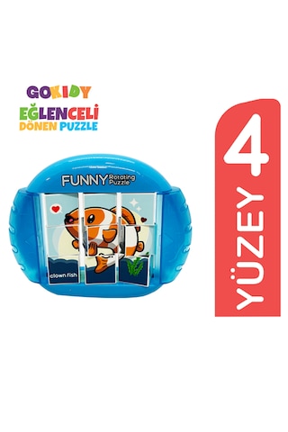 4 Farklı Desenli Eğlenceli Eğitici Dönen Puzzle Diğer