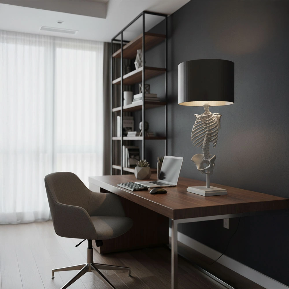 Noxira İskelet Formlu Dekoratif Lamba Gövdesi Açık Gri