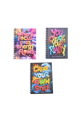 Gıpta Pro Block Yaprak Karton Kapak Spiralli Not Defteri A6 80 Çizgisiz 7677 Çok Renkli