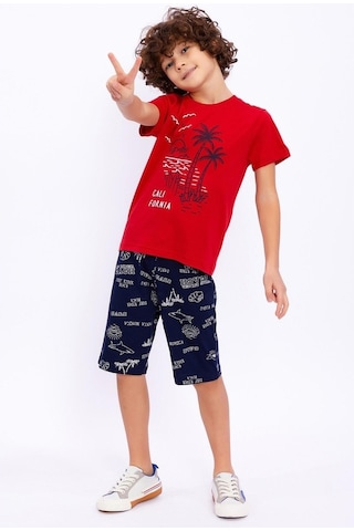 Roly Poly 2709 California Kırmızı Erkek Çocuk Bermuda Takım