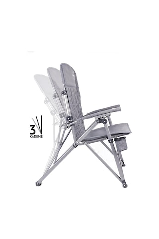 Orcamp Out-2175/ Trono 3 Kademeli Kamp Sandalyesi Gri