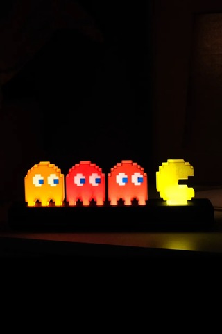 Neon Led Dekoratif Aydınlatma Gri Pac Man Tasarımı, Şık Ve Modern Atmosfer Yaratır Çok Renkli
