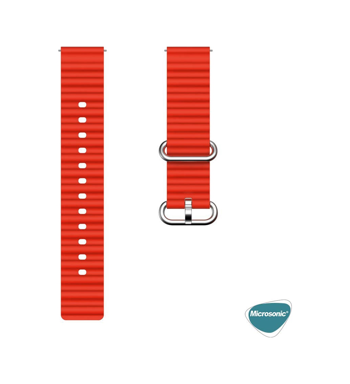Microsonic Samsung Uyumlu Gear S3 Classic Kordon Ocean Band Kırmızı