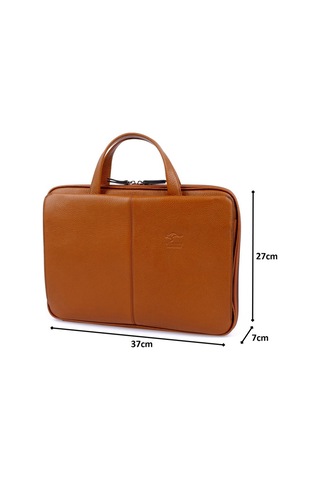 Hakiki Deri Unisex Evrak Çantası Taba Kangaroo Kıngdom 9091-T