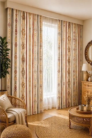 2 Adet 140x260 Cm Ölçüsünde Şık Dekoratif Fon Perde Koleksiyon Vizon