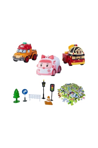 Polı Zr-913 Robocar Poli Gogo City Seri Ambar,roy,mark Oyun Seti Standart