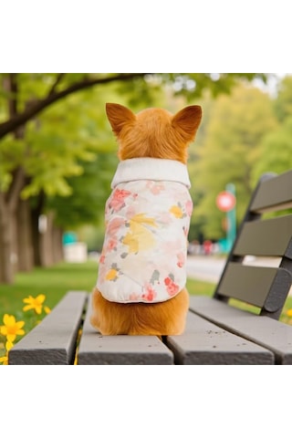 Gedyco Flowers Yumuşacık Baharlık Küçük Irk Köpek Yelek Yağmurluk