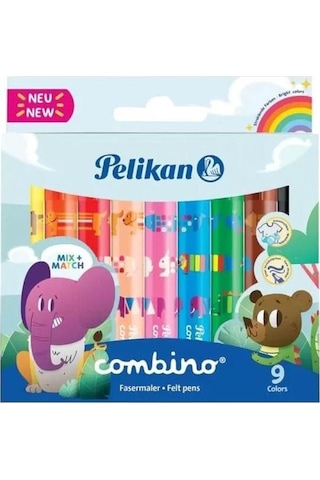 Pelikan Keçeli Kalem Combino Super Jumbo 9 Renk Keçeli Kalem