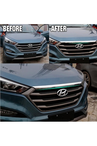 Hyundai Tucson Kaput Ucu Panjur Üst Kromu Nikelajı 2015-2018