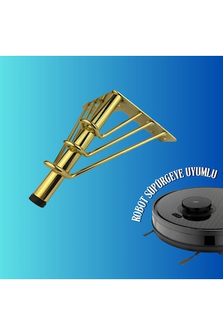 15 Cm Metal 3 Telli Koltuk Ayağı Mobilya Ayağı Ünite Ayağı Konsol Ayağı Puf Berjer Ayağı Gold