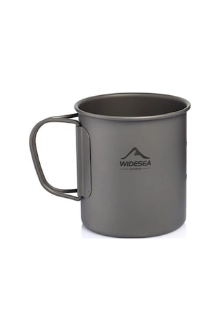 Ranyeek Titanium Kamp Çelik Bardak, Katlanabilir Kollü, Hafif, Isıya Dayanıklı, 375ml, Çadır, Yürüyüş, Outdoor Malzeme Çok Renkli