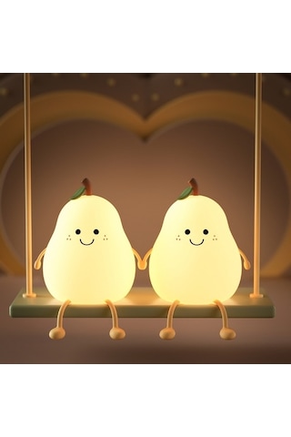 Fastbuy Juhui Store 7 Renk Değiştiren Armut Gece Lambası - Beyaz, Çok Renkli Işık Çok Renkli