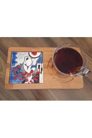 El Yapımı Çinisi İle Kahve & Çay Sunumluğu Modern Kızlar -lale D