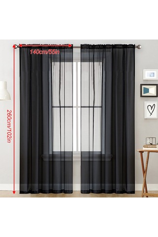 Monyee Kesikli Perde 140x260 Cm Lacivert 2 Adet - Işık Filtreleyici, Hafif Dokuma, Modern Ev Dekoru Diğer