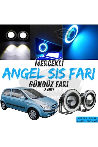 Hyundai Getz 2002 2011 Uyumlu Üniversal Mercekli Angel Sis Farı Metal Su Geçirmez 76 Mm Buz Halkalı Gündüz Farı Sis Farı 58099125
