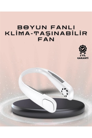 Mey Najmaddin Giyilebilir Sessiz Fan 224g Hafif, Bladeless Güvenli Tasarım, 5 Vitesli Soğutma, Usb Şarjlı Fan Naj