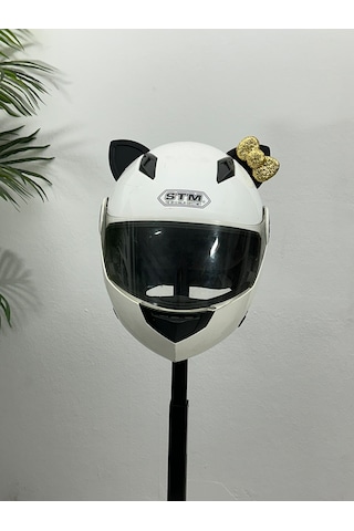 Motor & Motosiklet Gold Fiyonklu Siyah Kedi Kulak Kask Dış Aksesuarı Diğer