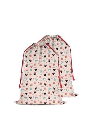 Büyük Noel Baba Hediye Çantası, Pamuklu Kordonlu, Yeniden Kullanılabilir Noel Kartun Simgesi