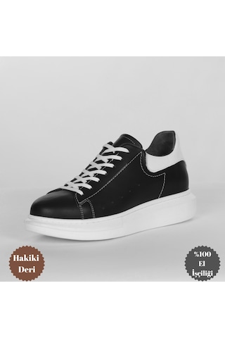Boy Uzatan Gizli Topuklu Siyah-beyaz Spor Ayakkabı Siyah - Beyaz