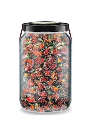 Tomurcuk Turuncu Gül Kurusu Bi Kavanoz 660 Cc. Cam Kavanozda Turuncu Renk Kuru Gül Dried Rose Bud