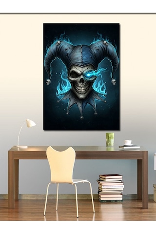 Kanvas Tablo Joker Soytarı Kafatası 50cmx70cm
