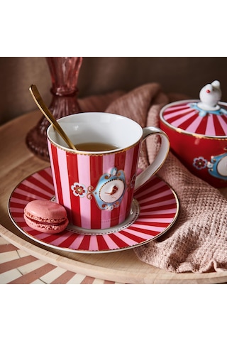 Pip Studio Kırmızı Pembe Porselen Pasta Tabağı 17 Cm