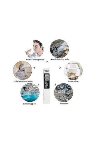 Trendooze Su Kalitesi Ölçer - Akvaryum Ve Havuz İçin, Kapsamlı Test Cihazı, Lcd Ekranlı Saflık Aracı