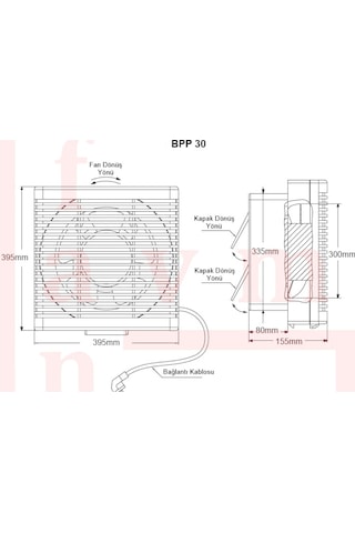 BVN Bahçıvan BPP 30 Çift Yönlü 1100 m³/h Plastik Aspiratör