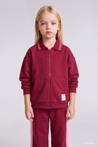 Defacto Polo Yaka Cepli Kalın Sweatshirt Hırka Kız Bebek I0629a526aubr239 Bordo-br239