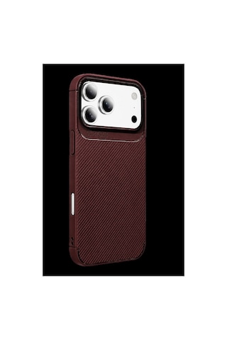 Newface Apple iPhone Uyumlu 18 Pro Max Auto Focus Karbon Kapak - Bordo