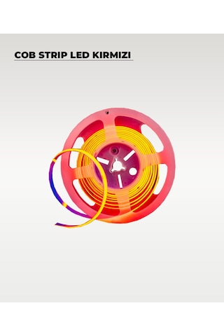 12v Cob Şerit Led Kırmızı Işık - Metrede 360 Led - 5 Metre 5 METRE
