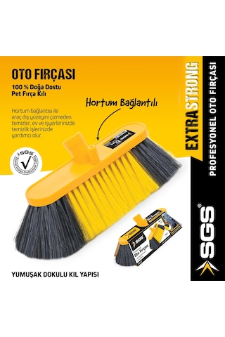 Sgs4165 Oto Fırça 23cm Sapsız Otomobil Yıkama Fırçası Hortum Girişli Araba Fırçası Yumuşak Kıllı