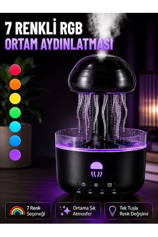 Mey İthalat Dekoratif Denizanası Efektli Hava Nemlendirici Rgb Gece Lambalı Ultrasonik Buhar Cihazı