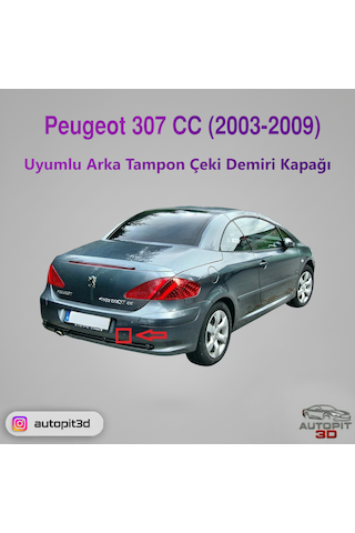 Peugeot 307 Cc 2003 2009 Uyumlu Arka Tampon Çeki Demiri Kapağı
