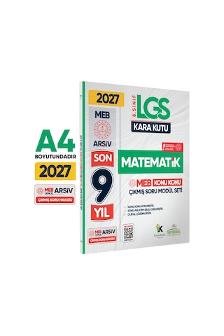 2026 LGS 8.Sınıf MATEMATİK Karakutu MEB Çıkmış Soru Modülü Video/PDF Çözümlü Konu Konu Son 9 Yıl