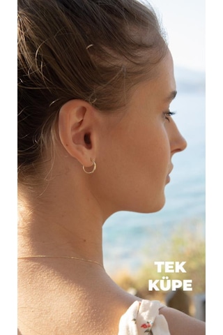 Altın Halka Küpe 1 Cm Tekli