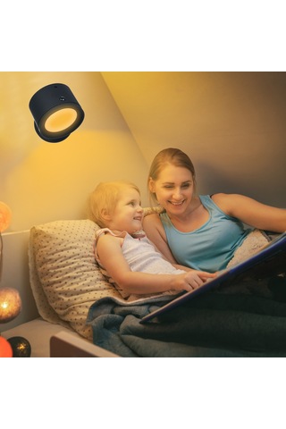 Ximistore9 Siyah Manyetik Duvara Takılabilir Duvar Lambası - İnsan Algılama, 3 Renk Tonu Okuma Işığı Parlaklık Ayarlı , Rgb Stüdyo Işığı, Dokunmatik Ve Kumanda Kontrol, Zamanlayıcı, 2000mah Pil Siyah