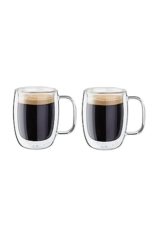 Sorrento Çift Camlı Kulplu 2&apos Li Espresso Bardak Seti, 134 Ml, Cam, Şeffaf Cam